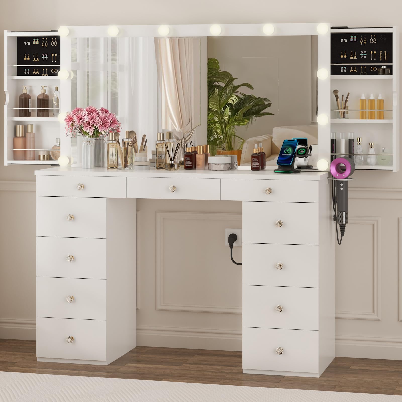 Amazon.com: Likein Vanity Desk with Mirror and Lights, Dressing